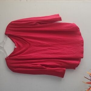 Victoria Secret's XL V-Neck Long Sleeve Red EUC Tshirt